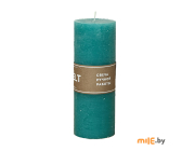 Свеча-столбик Melt декоративная (20x7,5 см) бирюзовая