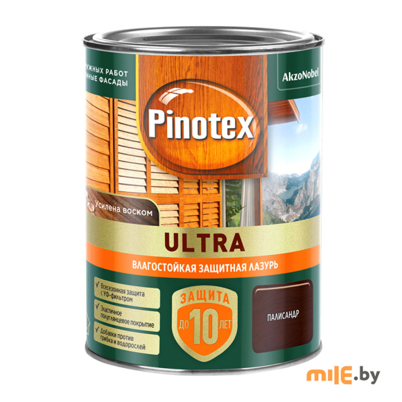 Влагостойкая лазурь Pinotex Ultra (5803734) палисандр 0,9 л