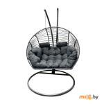 Подвесное кресло-кокон Craftmebel Двойной Премиум Зигзаг (графит/серый)