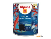 Грунт-эмаль Alpina Эмаль по ржавчине шелковисто-матовая (RAL9005) 750 мл