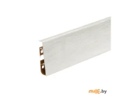 Плинтус напольный ПВХ Cezar Hi Line Prestige М266 (алюминий браш белый матовый)
