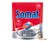 Сомат средство для мытья посуды в посудомоечных машинах в форме таблеток 45 шт Всё в 1 Экстра / Somat All in 1 Extra