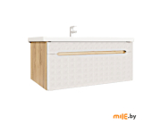 Тумба МЕРАЛЬ ВК34 Т80.P-1 Д.крафт/SAT32 с умывальником ФОСТЕР 800