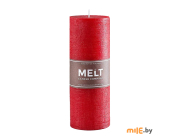 Свеча-столбик Melt декоративная (15x7,5 см) красная
