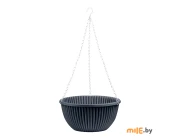 Кашпо с металлическим подвесом La Decoro Верде (антрацит) 6 л