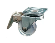 Колесо мебельное 35 с тормозом KM-AH35MM-00, прозрачное, W