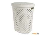 Корзина для белья Plast Team Rattan 42 л молочный туман
