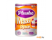 Бумажные полотенца Plushe Maxi с цветным тиснением двухслойные 1 рулон (40 м)