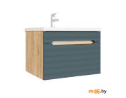 Тумба ЛЮСЕНЖ ВК32 Т50.P-1  Д.крафт/Веллюто верде с умывальником ФОСТЕР 500