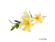 Искусственное растение Лилия ветвь белая с желтым 90 см