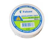 Изоляционная лента Folsen 19мм x 20м, белая, 012505
