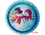 Поднос Металлист Снеговики PD038