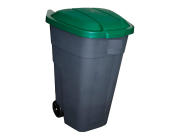 Бак Plast Team для раздельного сбора мусора с крышкой на колесах 110 л зеленый PT9990ЗЕЛ-1