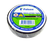 Изоляционная лента Folsen 19мм x 20м, черная, Premium (от -18oC до +105oC) 012104