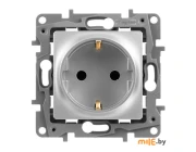 Розетка со шторками Legrand Etika 672422-00.00-00.00-00.01 (алюминий)