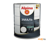 Эмаль алкидная Alpina Эмаль универсальная белая шелковисто-матовая 0,75 л/ 0,89 кг