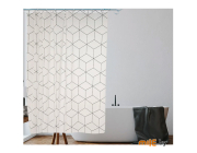 Шторка для ванной Perfecto Linea Secret (геометрия, белая) 36-118001