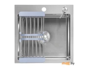 Мойка кухонная Saniteco 6045 (с сифоном, дозатором и коландером)