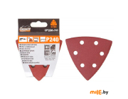 Шлифлист 93мм дельта Р240 для дерева 6 отверстий 5шт. GEPARD (GP5006-240)