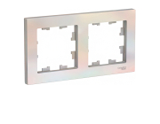 Рамка для розетки или выключателя Schneider Electric AtlasDesign ATN000402 на 2 поста (жемчуг)