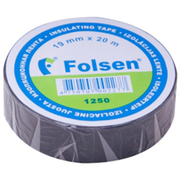Изоляционная лента Folsen 19мм x 20м, черная 012504