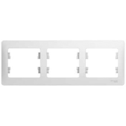 Рамка для розеток или выключателей Schneider Electric Glossa GSL000103 тройная горизонтальная (белая)