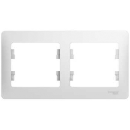 Рамка для розеток или выключателей Schneider Electric Glossa GSL000102 двойная горизонтальная (белая)