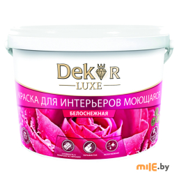 Краска Dekor ВД-АК 216 моющаяся для интерьеров (3 кг, белоснежный)