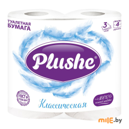 Туалетная бумага Plushe Deluxe Light Классическая (4 шт.)