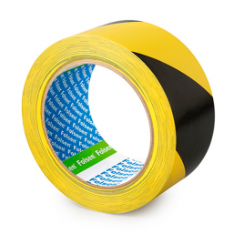 Клейкая сигнальная лента Folsen 50мм x 33м желто-чёрная PVC 0663350