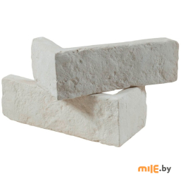 Угловой элемент гипсовый Stone Mill Кирпич Шамотный (У300) белый