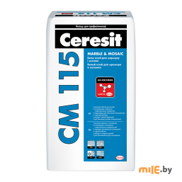 Клей белый для крепления мозаики и мрамора Ceresit CM 115 Plus 5 кг