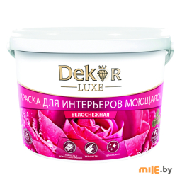 Краска Dekor ВД-АК 216 моющаяся для интерьеров (1,1 кг, белоснежный)