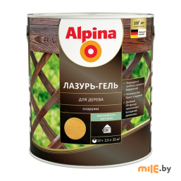 Лазурь-гель для дерева Alpina шелковисто-матовая цветная кедр 2,5 л / 2,2 кг