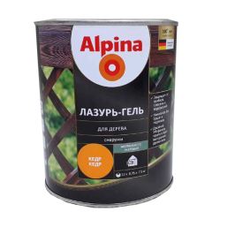 Лазурь-гель для дерева Alpina шелковисто-матовая цветная кедр 0,75 л / 0,66 кг