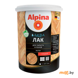 Лак акриловый Alpina АКВА Лак для паркета и полов глянцевый 0,9 л / 0,90 кг