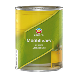 Полуматовая акриловая краска под колеровку для мебели Eskaro Mooblivarv (Мёбливярв) 0,9 л