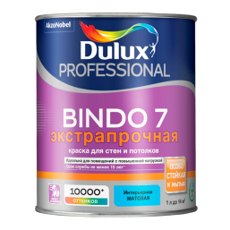 Краска Dulux Prof Bindo 7 матовая для стен и потолков белая BW 1 л