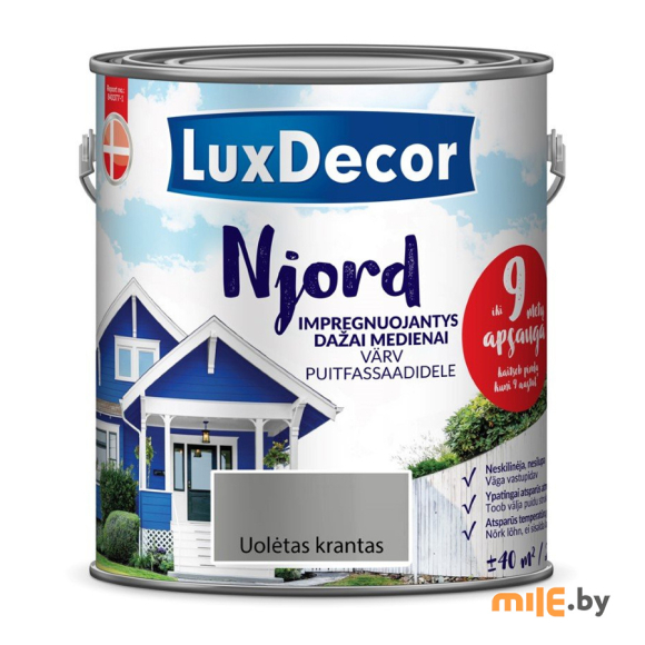 Краска-антисептик для дерева LuxDecor Njord Скалистый берег 2,5 л