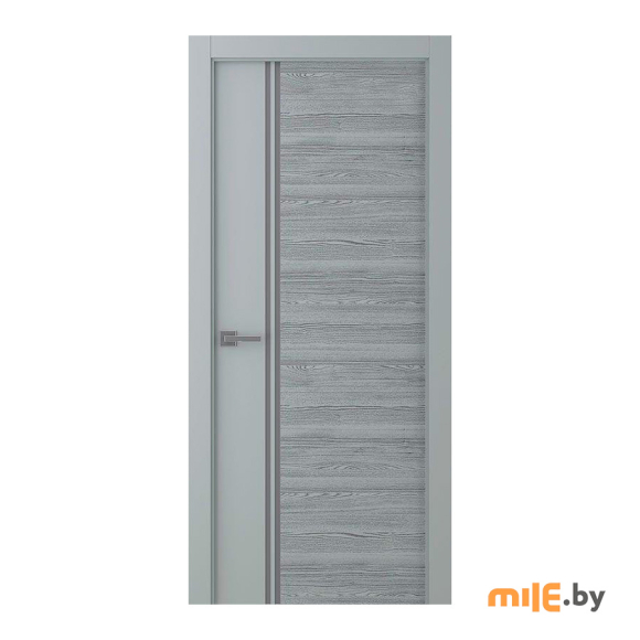 Дверное полотно Belwooddoors Твинвуд 4 (эмаль светло-серый патина серебро) 2000x600