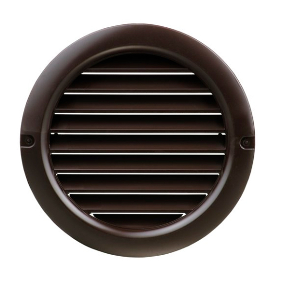 Вентиляционная решетка пластик круг Vents МВ 52/4бВ коричневая
