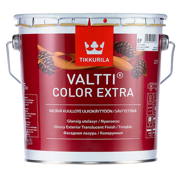 Лазурь Tikkurila Valtti Color Extra глянцевая 2,7 л (прозрачный)
