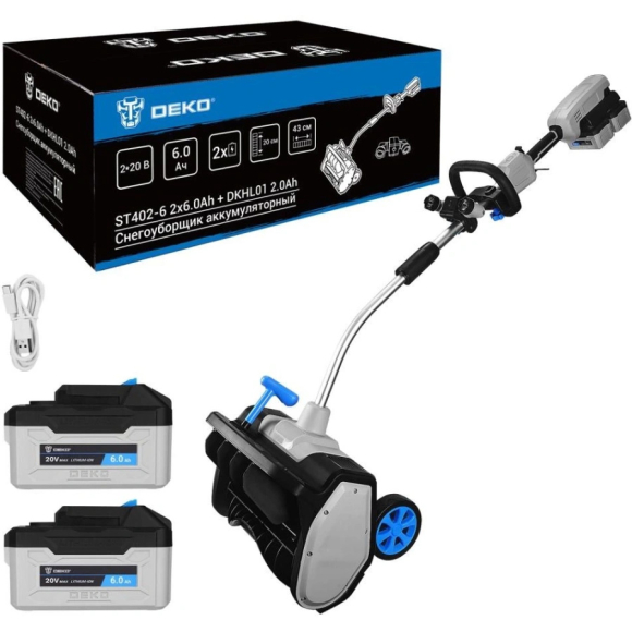 Снегоуборщик аккумуляторный Deko ST402-6 (083-4442)