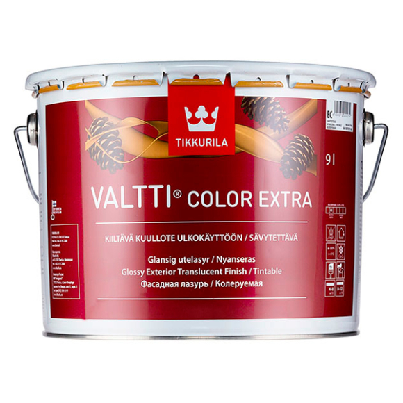 Лазурь Tikkurila Valtti Color Extra глянцевая 9 л (прозрачный)