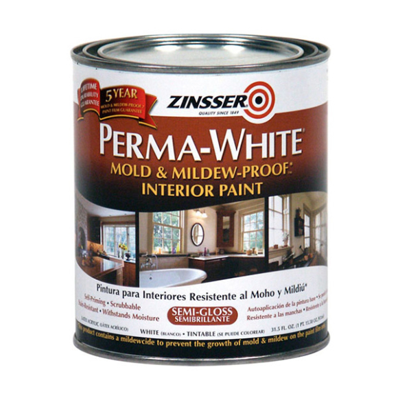 Краска акриловая Zinsser Perma-White Mold & Mildew-Proof 02754 полуглянцевая (белый)