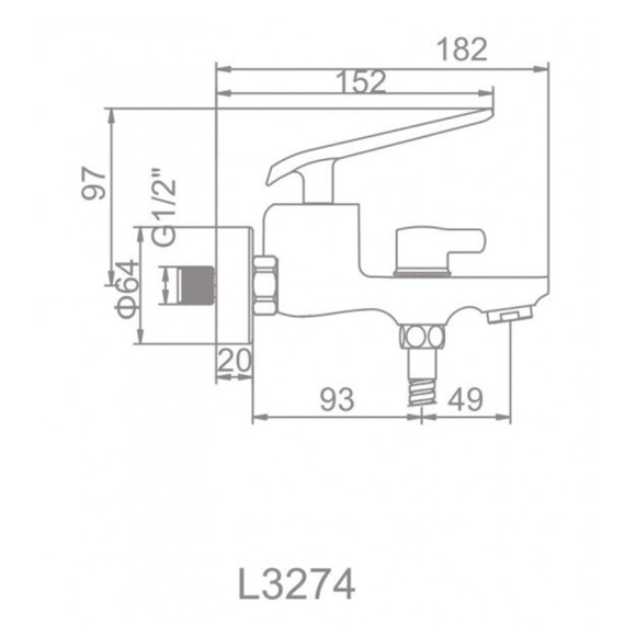 Смеситель для ванны Ledeme L3274B