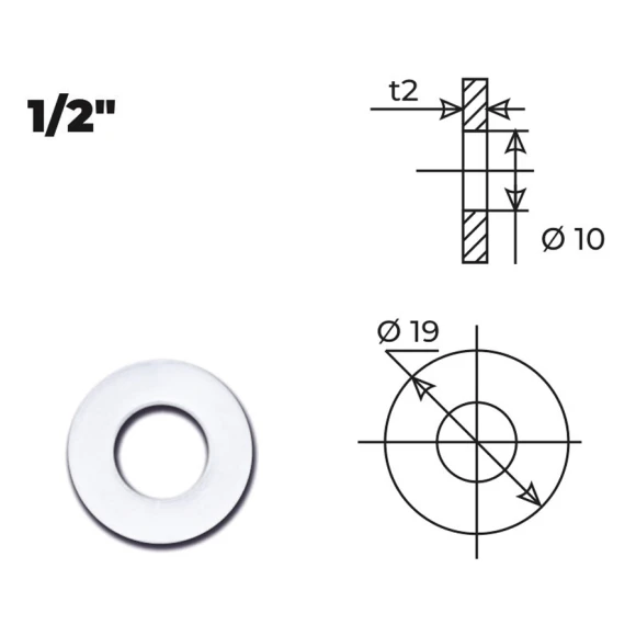 Прокладка силиконовая MasterProf 1/2" ИС.130400 (6 шт)