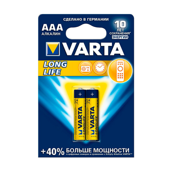 Элемент питания алкалиновый VARTA LONGLIFE тип AAA 1.5V