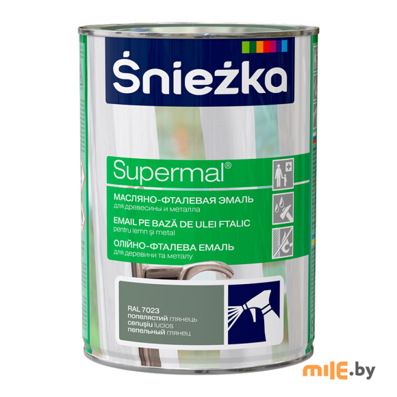 Эмаль Sniezka Supermal глянцевая 0,8 л (пепельный)