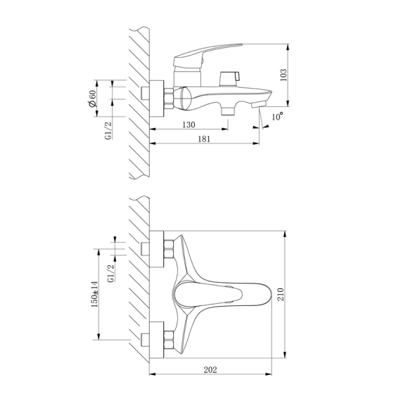 Смеситель для ванны Lemark Linara LM0414C